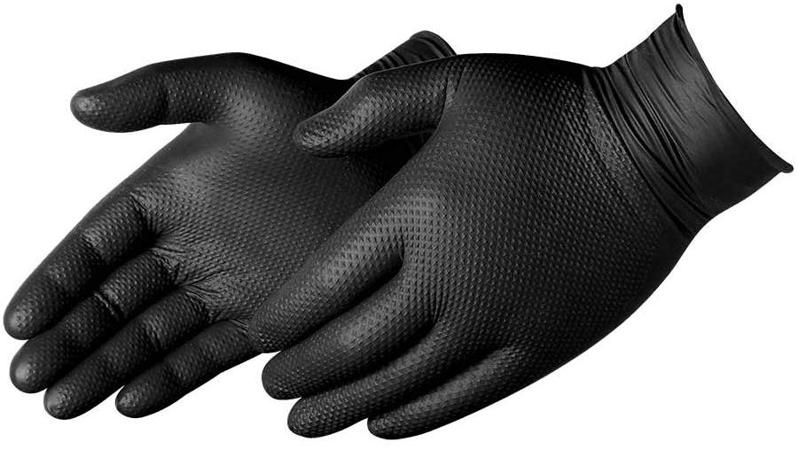 8 Mil - Black Diamond Texture Industrial Grade Nitrile Gloves